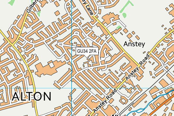 GU34 2FA map - OS VectorMap District (Ordnance Survey)