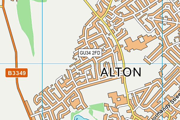 GU34 2FD map - OS VectorMap District (Ordnance Survey)