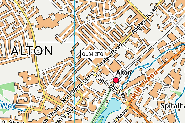 GU34 2FG map - OS VectorMap District (Ordnance Survey)