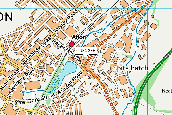 GU34 2FH map - OS VectorMap District (Ordnance Survey)