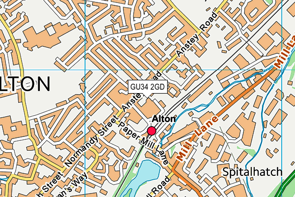 GU34 2GD map - OS VectorMap District (Ordnance Survey)