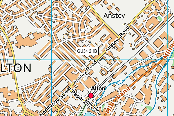 GU34 2HB map - OS VectorMap District (Ordnance Survey)