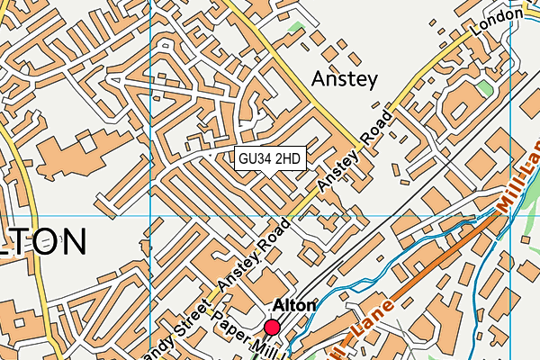 GU34 2HD map - OS VectorMap District (Ordnance Survey)