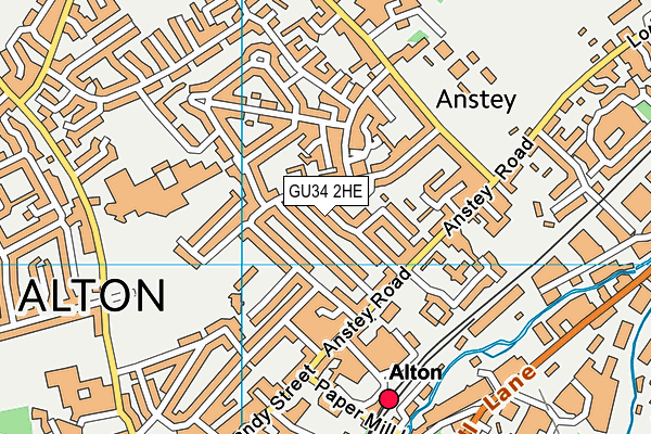 GU34 2HE map - OS VectorMap District (Ordnance Survey)