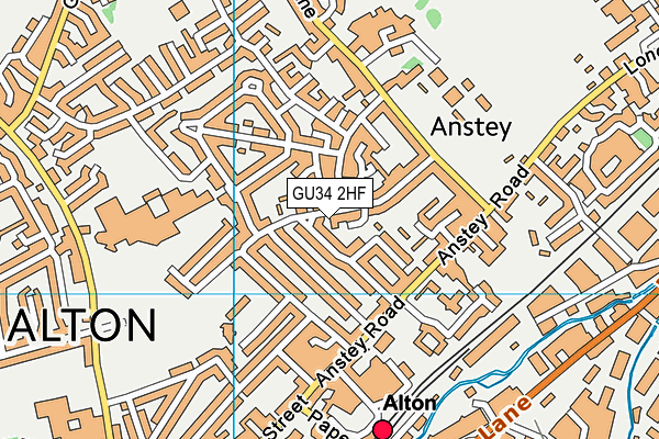 GU34 2HF map - OS VectorMap District (Ordnance Survey)