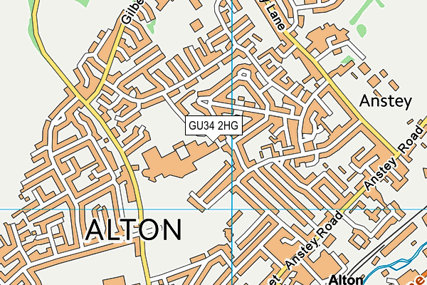 GU34 2HG map - OS VectorMap District (Ordnance Survey)