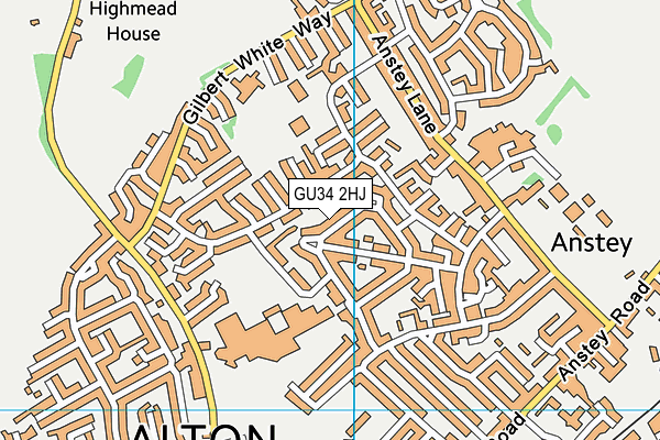 GU34 2HJ map - OS VectorMap District (Ordnance Survey)