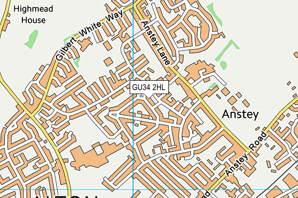 GU34 2HL map - OS VectorMap District (Ordnance Survey)