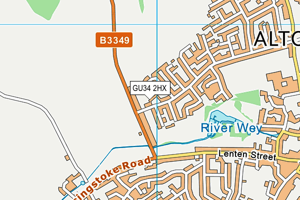 GU34 2HX map - OS VectorMap District (Ordnance Survey)