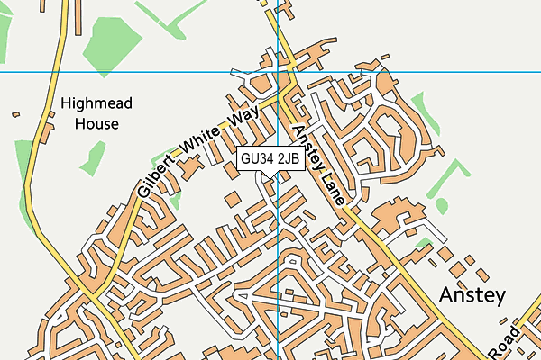 GU34 2JB map - OS VectorMap District (Ordnance Survey)