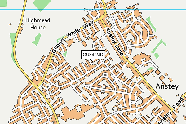 GU34 2JD map - OS VectorMap District (Ordnance Survey)