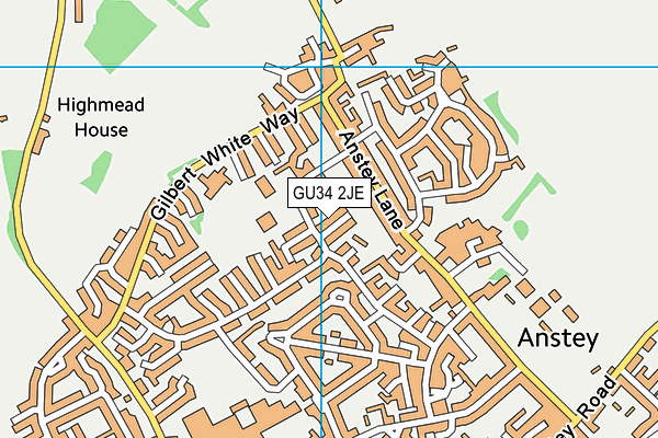 GU34 2JE map - OS VectorMap District (Ordnance Survey)