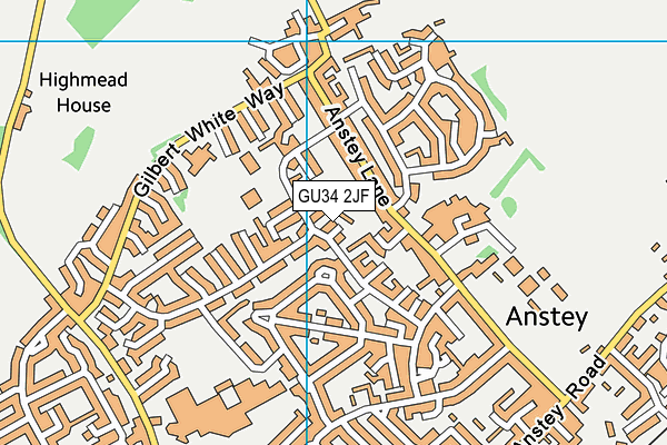 GU34 2JF map - OS VectorMap District (Ordnance Survey)