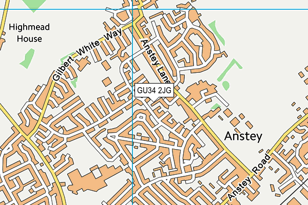 GU34 2JG map - OS VectorMap District (Ordnance Survey)