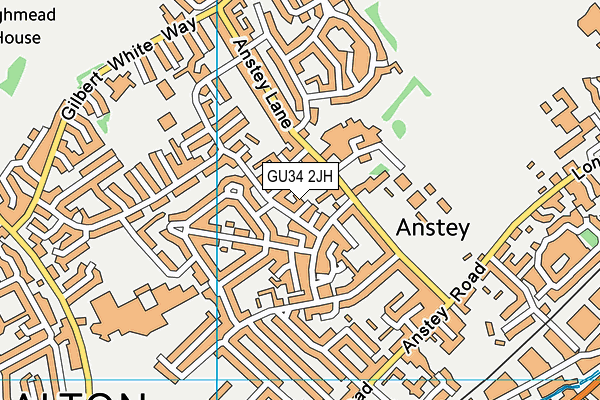 GU34 2JH map - OS VectorMap District (Ordnance Survey)