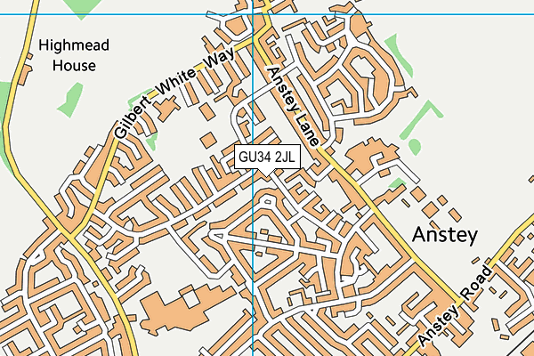 GU34 2JL map - OS VectorMap District (Ordnance Survey)