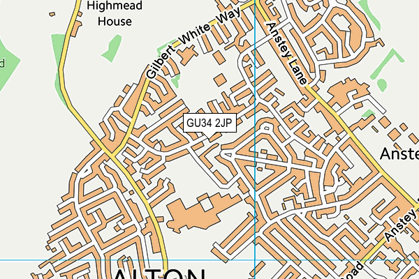 GU34 2JP map - OS VectorMap District (Ordnance Survey)