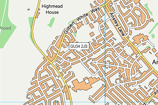 GU34 2JS map - OS VectorMap District (Ordnance Survey)