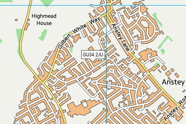 GU34 2JU map - OS VectorMap District (Ordnance Survey)