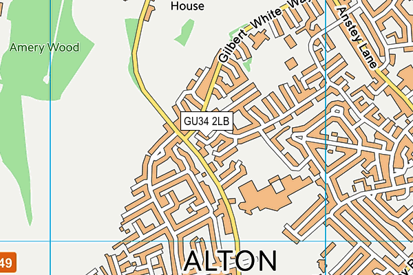 GU34 2LB map - OS VectorMap District (Ordnance Survey)