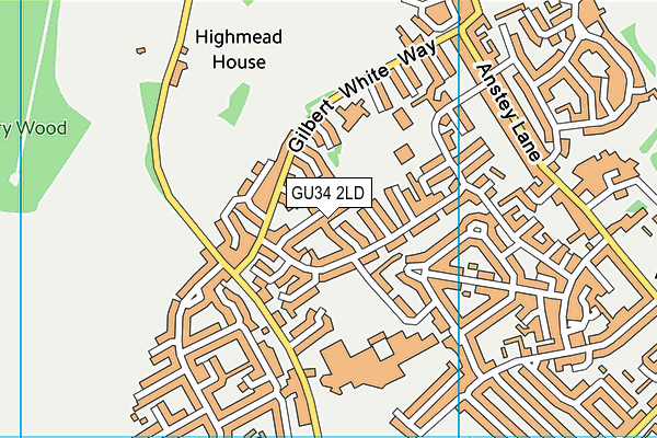 GU34 2LD map - OS VectorMap District (Ordnance Survey)