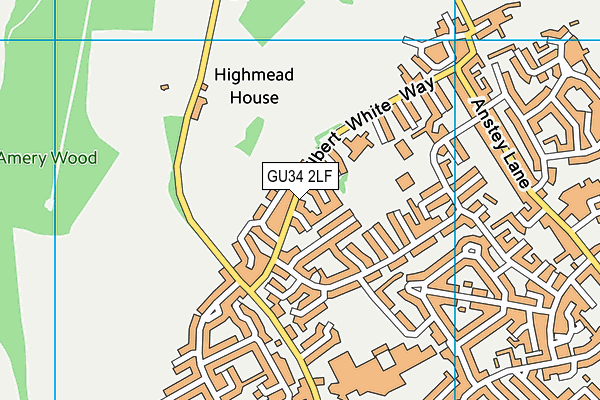 GU34 2LF map - OS VectorMap District (Ordnance Survey)