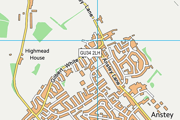 GU34 2LH map - OS VectorMap District (Ordnance Survey)