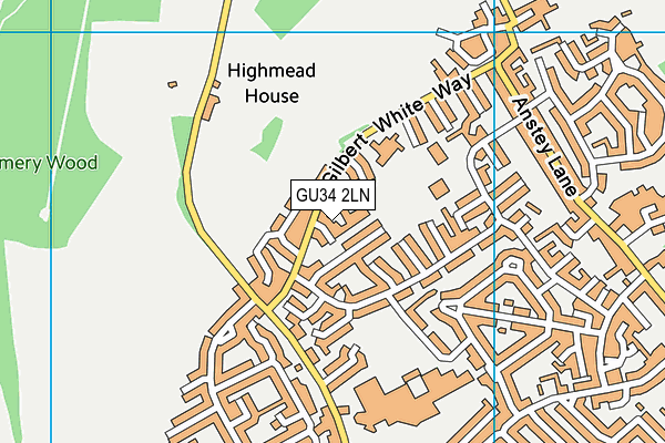 GU34 2LN map - OS VectorMap District (Ordnance Survey)