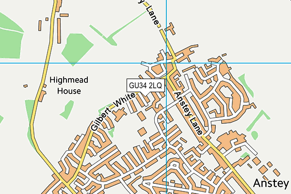 GU34 2LQ map - OS VectorMap District (Ordnance Survey)