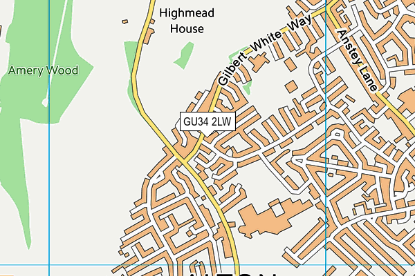 GU34 2LW map - OS VectorMap District (Ordnance Survey)