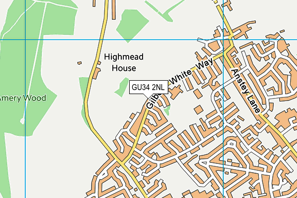 GU34 2NL map - OS VectorMap District (Ordnance Survey)