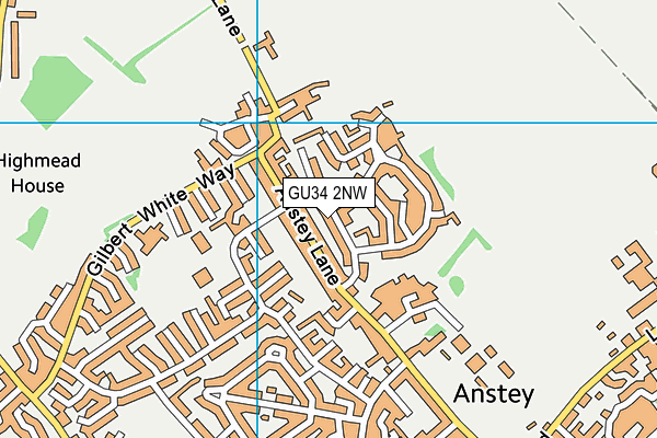 GU34 2NW map - OS VectorMap District (Ordnance Survey)