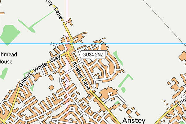 GU34 2NZ map - OS VectorMap District (Ordnance Survey)