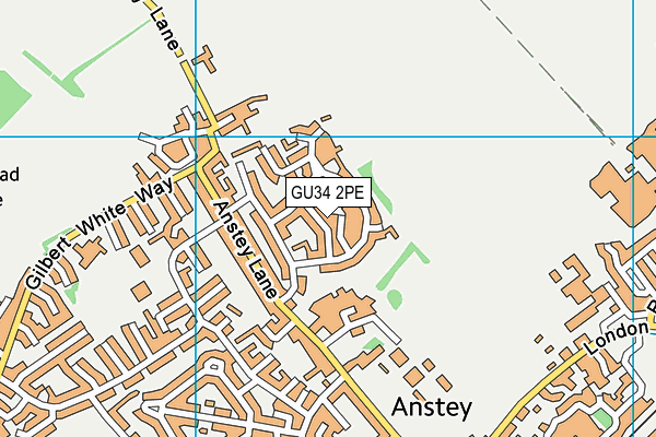 GU34 2PE map - OS VectorMap District (Ordnance Survey)