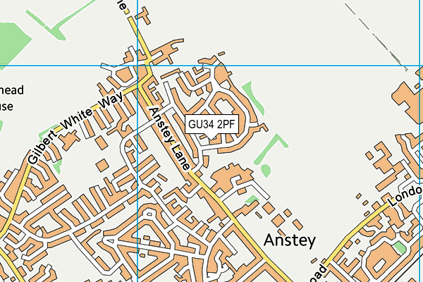 GU34 2PF map - OS VectorMap District (Ordnance Survey)