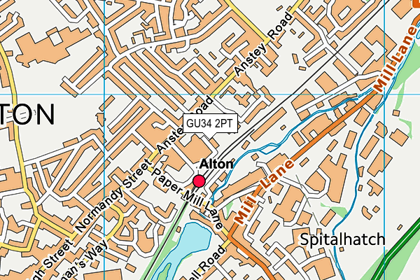 GU34 2PT map - OS VectorMap District (Ordnance Survey)