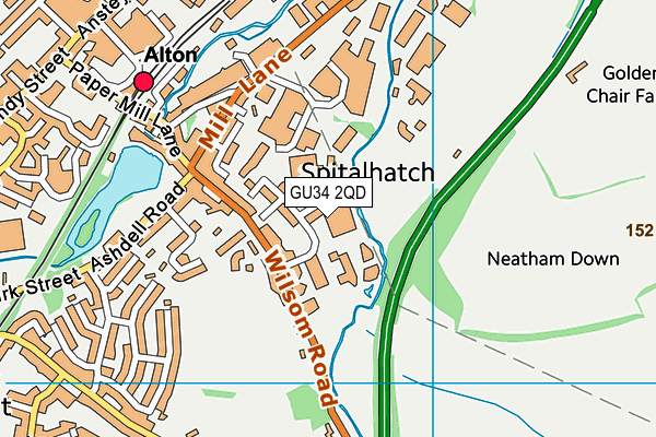 GU34 2QD map - OS VectorMap District (Ordnance Survey)