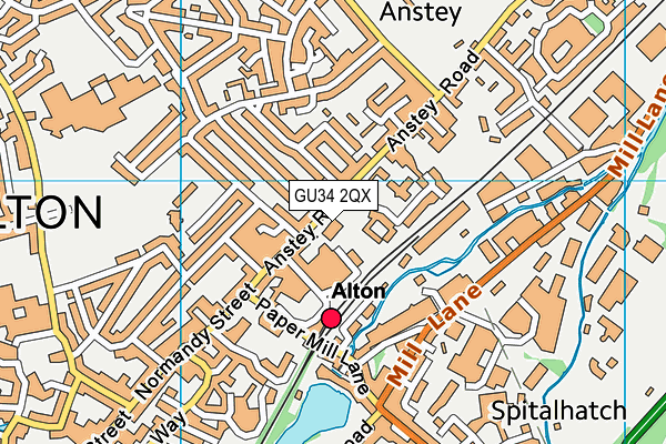 GU34 2QX map - OS VectorMap District (Ordnance Survey)