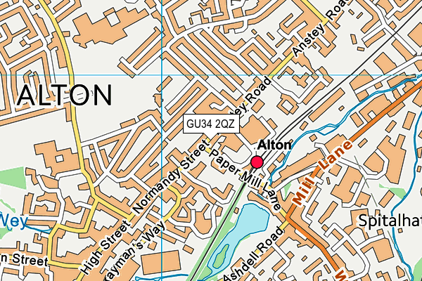 GU34 2QZ map - OS VectorMap District (Ordnance Survey)