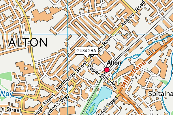 GU34 2RA map - OS VectorMap District (Ordnance Survey)