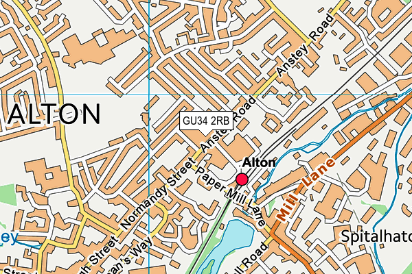 GU34 2RB map - OS VectorMap District (Ordnance Survey)