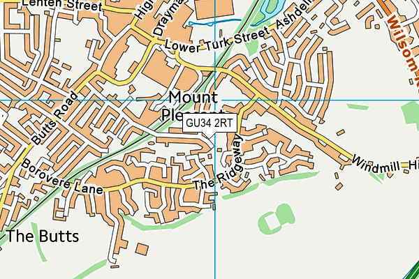 GU34 2RT map - OS VectorMap District (Ordnance Survey)