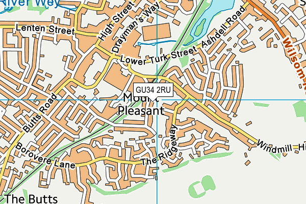 GU34 2RU map - OS VectorMap District (Ordnance Survey)