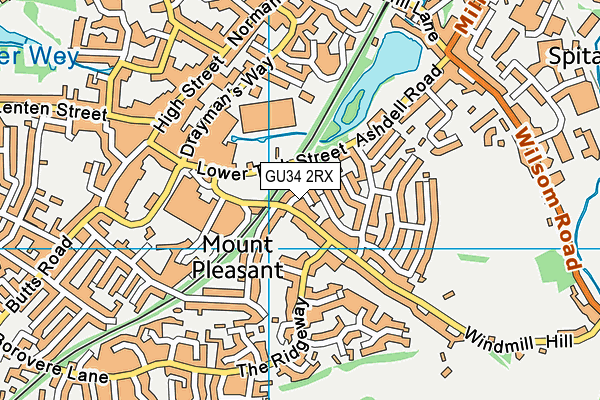 GU34 2RX map - OS VectorMap District (Ordnance Survey)