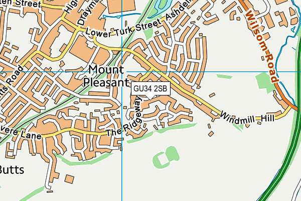 GU34 2SB map - OS VectorMap District (Ordnance Survey)