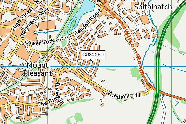 GU34 2SD map - OS VectorMap District (Ordnance Survey)