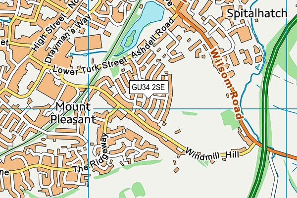GU34 2SE map - OS VectorMap District (Ordnance Survey)