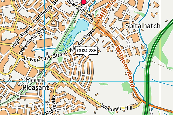 GU34 2SF map - OS VectorMap District (Ordnance Survey)