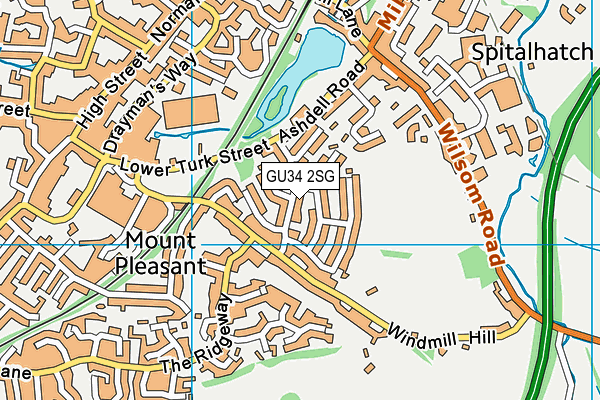 GU34 2SG map - OS VectorMap District (Ordnance Survey)