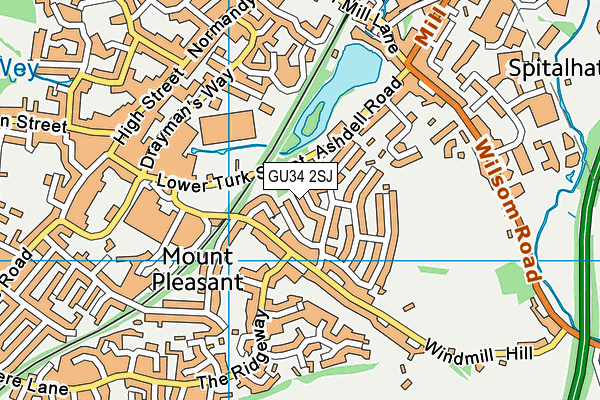 GU34 2SJ map - OS VectorMap District (Ordnance Survey)